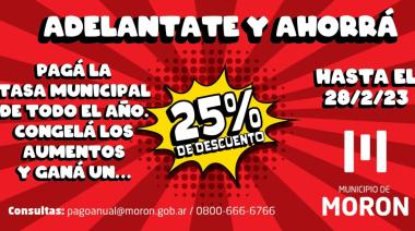 Morón: Fuerte ahorro para los contribuyentes que hagan el pago anual de la tasa