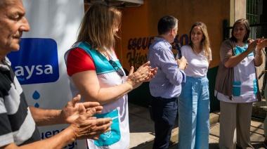 Malena Galmarini y Gray habilitaron una nueva red de agua potable en Esteban Echeverría