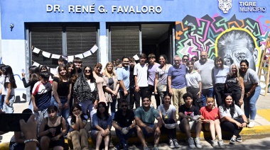 Tigre: Zamora acompañó la presentación del nuevo mural de la EES N°21 “René Favaloro” de Benavídez