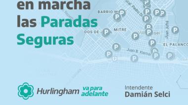 Hurlingham: Avanza la puesta en marcha de las nuevas Paradas Seguras en distintos puntos del distrito
