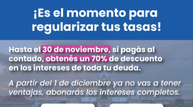 3 Arroyos: si debés tasas, tenés hasta el 30 de noviembre para regularizar con el 70% menos de intereses