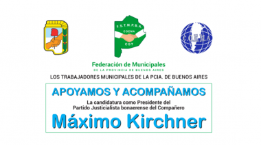 Trabajadores municipales de la provincia apoyan a Máximo Kirchner para presidir el PJ