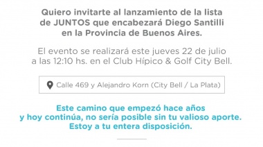 Santilli eligió la Capital de la Provincia para su lanzamiento de campaña: enterate dónde 