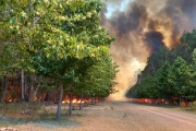 Descontrol en Lujan: no cesa el incendio en Pueblo Nuevo a metros del basural ilegal a cielo abierto