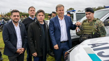 Brown: Kicillof, Cascallares y Fabiani inauguraron dos bases policiales y entregaron patrulleros