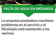 Intendente denunció a la provincia por no garantizar el suministro de agua en el distrito